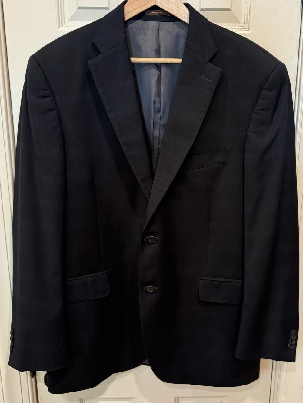 NEW Peter Millar Navy Checkered Blazer 42R dual vented sport coat